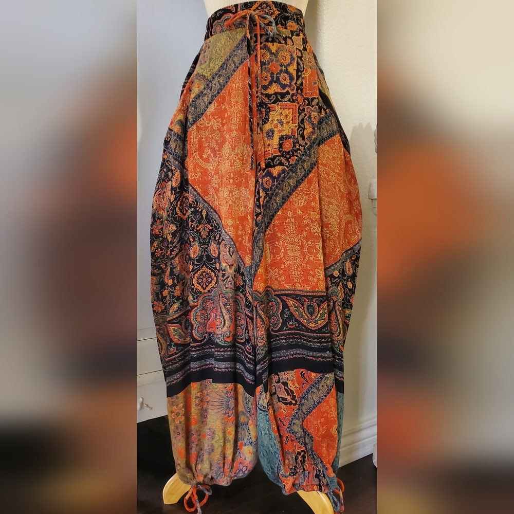 Free People "BEGONIA" BALLOON Boho Wide Leg Pants L Large - Picture 14 of 14